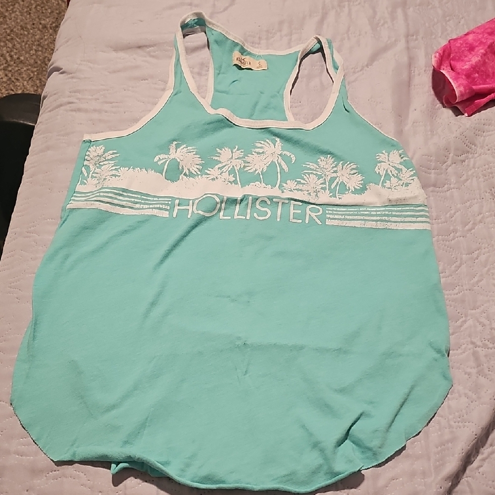 Hollister Women's Aqua Palm Tank Top